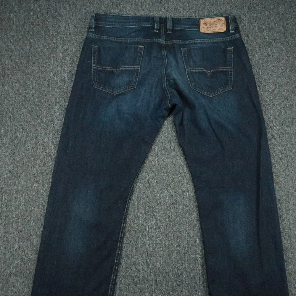 Diesel Jeans Mens 38x32 Blue Viker Straight 5 Pocket Dark Wash Denim